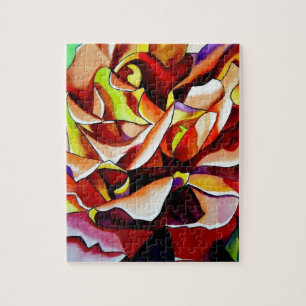 Puzzle Arcoiris Sunset Rosa acuarela arte original