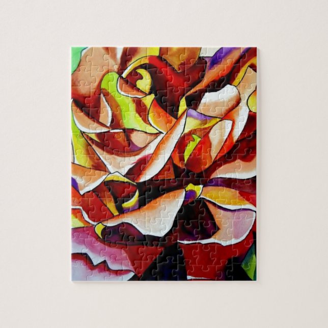 Puzzle Arcoiris Sunset Rosa acuarela arte original (Vertical)