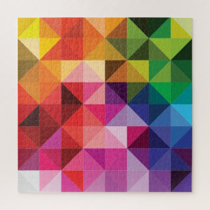 Puzzle Arcoiris triángulos geométricos modernos