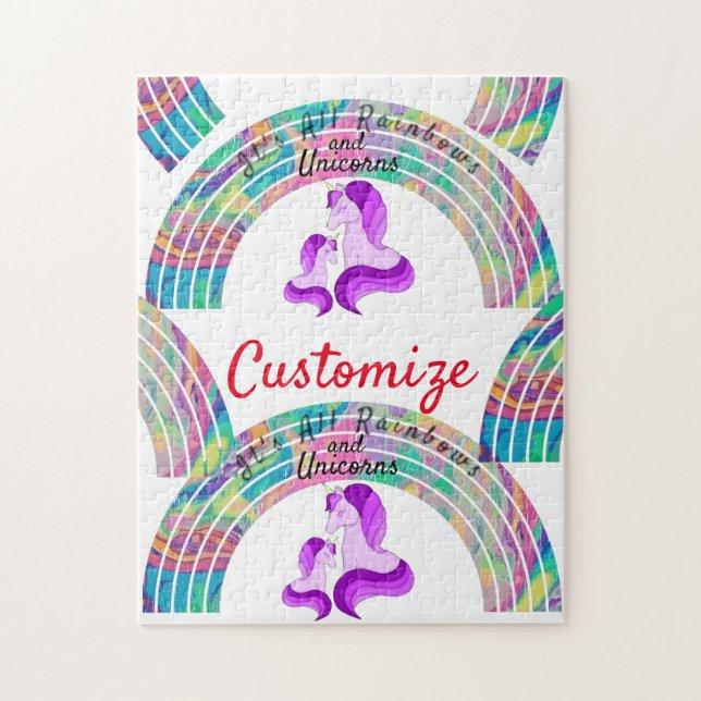 Puzzle Arcos de lluvia psicodélicos y Unicornios Thunder_ (Vertical)