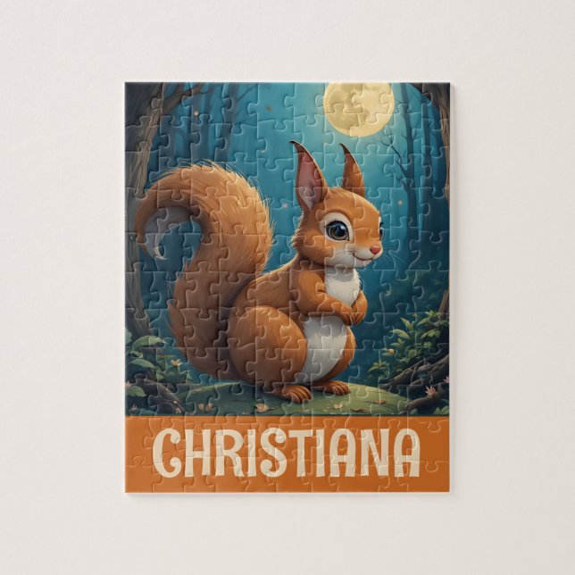 Puzzle Ardilla caprichosa linda personalizada (Vertical)