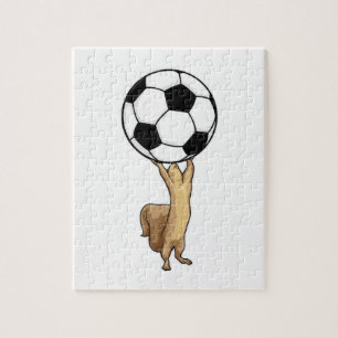 Puzzle ardilla con pelota de fútbol