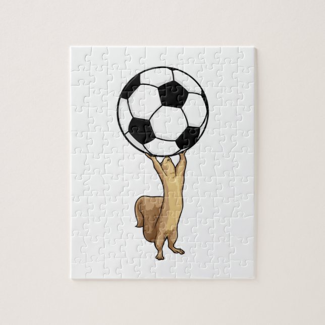 Puzzle ardilla con pelota de fútbol (Vertical)