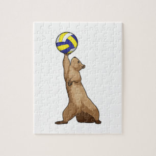 Puzzle Ardilla con voleibol