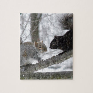 Puzzle Ardilla negra y gris
