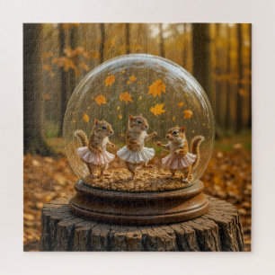 Puzzle Ardillas bailando en un globo de vidrio