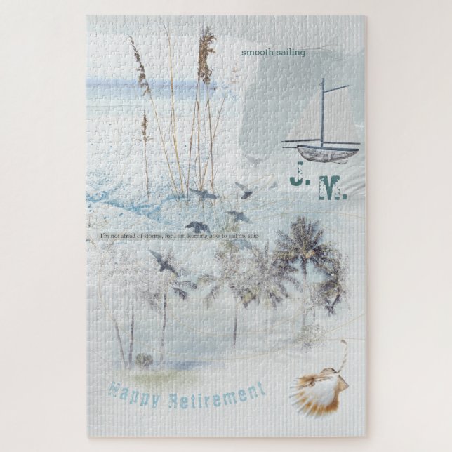 Puzzle Arena de playa y collage marino feliz retiro (Vertical)