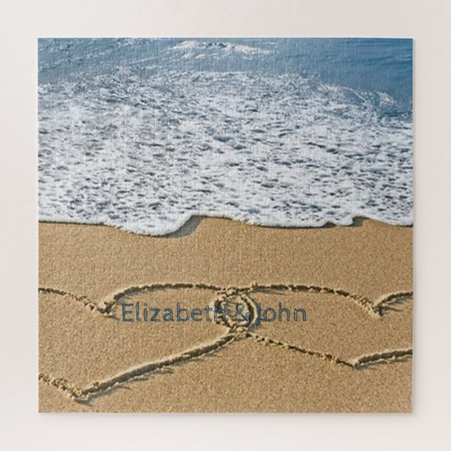 Puzzle Arenas de playa tropical corazones (Vertical)