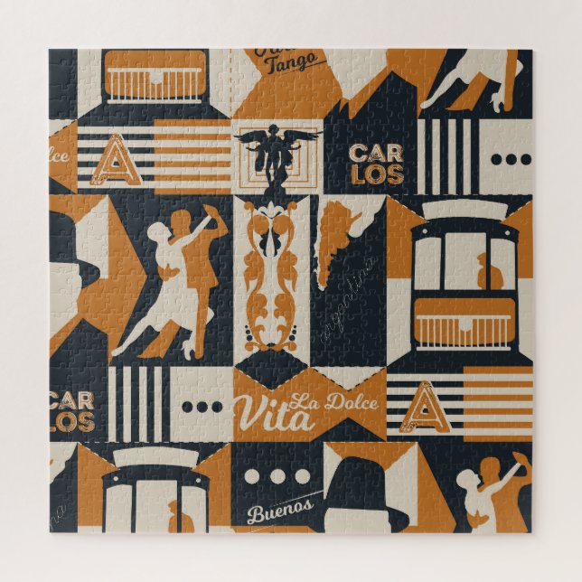 Puzzle Argentina: Ilustracion étnico sin foco. (Vertical)