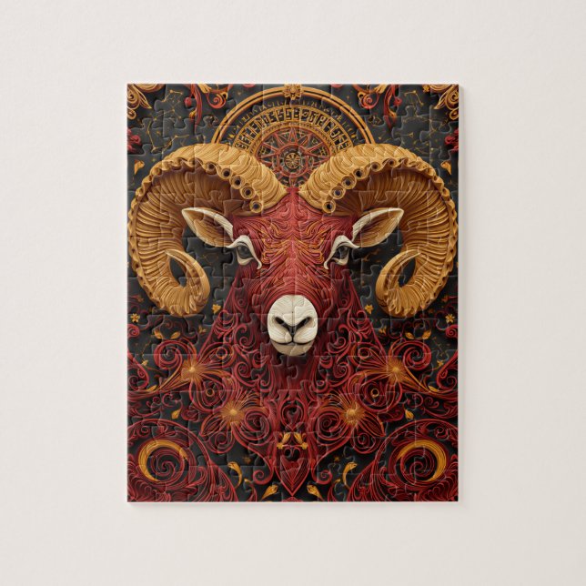 Puzzle Aries Zodiaco Quilling de Papel (Vertical)