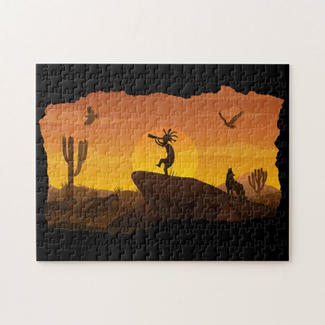 Puzzle Arizona Desert Sunset Kokopelli (Horizontal)