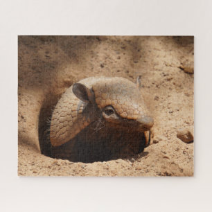 Puzzle Armadillo en agujero diciendo hola