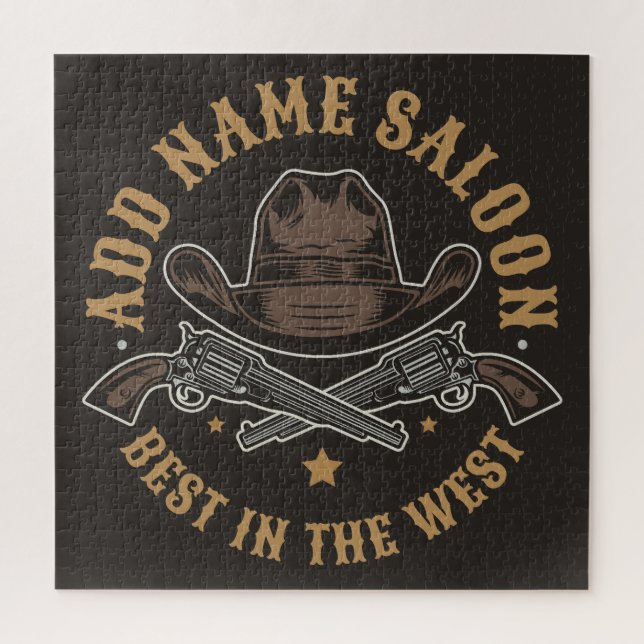 Puzzle Armas de vaquero antiguas AÑADIR NOMBRE Salón del  (Vertical)