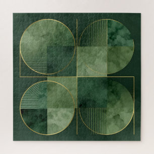 Puzzle Armonía Geométrica de Oro Esmeralda