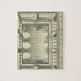 Puzzle Arquitectura antigua, perspectiva del patio del at