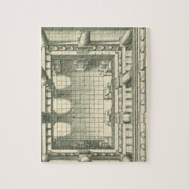 Puzzle Arquitectura antigua, perspectiva del patio del at (Vertical)