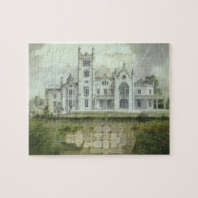 Puzzle Arquitectura antigua, planos de piso de castillo f (Horizontal)