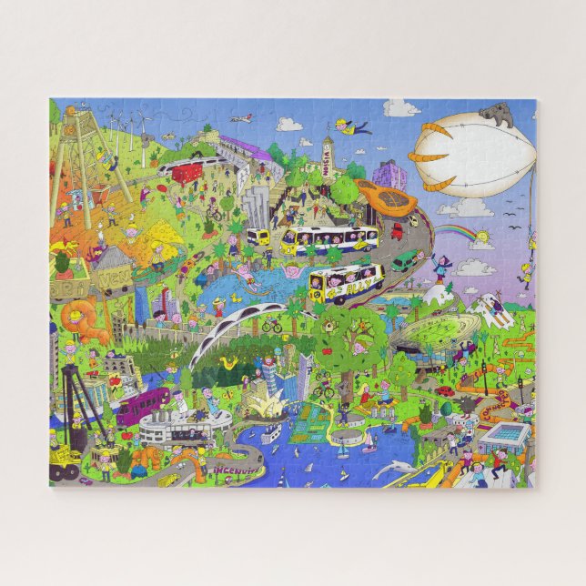 Puzzle Arquitectura del Parque de la Ciudad Exterior de A (Horizontal)