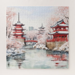 Puzzle Arquitectura rosa sakura japonesa