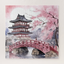 Puzzle Arquitectura rosa sakura japonesa