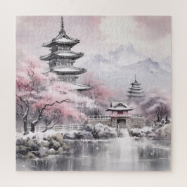 Puzzle Arquitectura rosa sakura japonesa