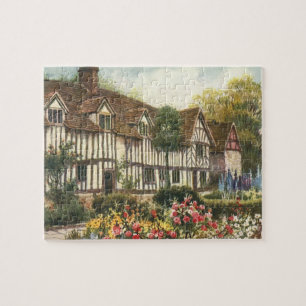 Puzzle Arquitectura Vintage Jardín Formal Cottage Inglés