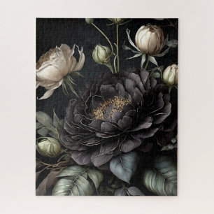 Puzzle Arreglo de Rosa gótico Flor negra