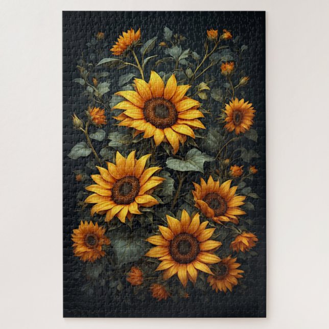 Puzzle Arreglo Floral de Girasoles de Otoño (Vertical)