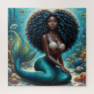 Puzzle Arrojadas sirenas negras de arte subacuático
