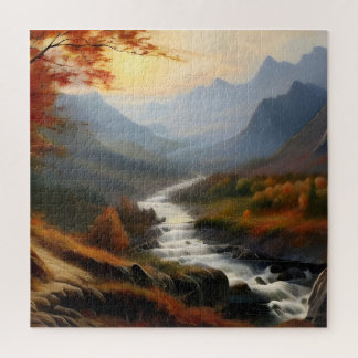 Puzzle Arroyo de montaña de otoño tranquilo