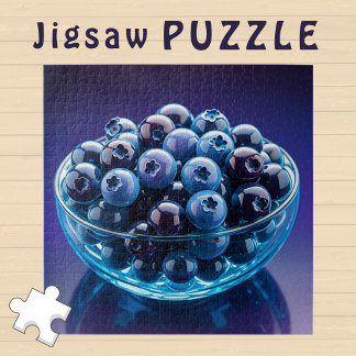 Puzzle Arroz azul estético de China en bol de vidrio -