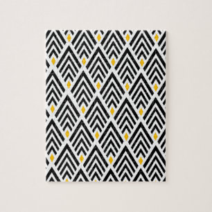 Puzzle Art Deco Arrows with Gold Accent Pattern