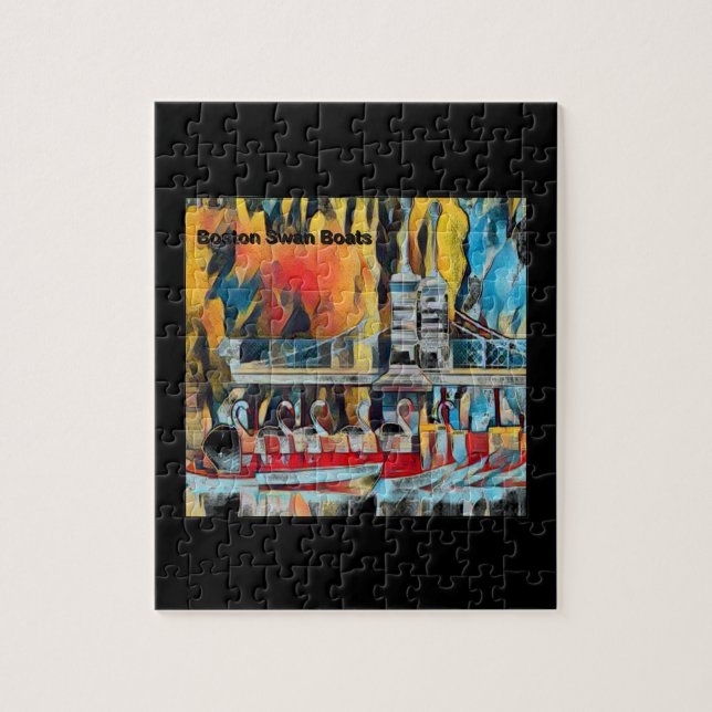 Puzzle Art Deco Boston Swan Boats (Vertical)