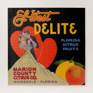 Puzzle Art deco de Los Ángeles 1930 Delite Florida Citrus