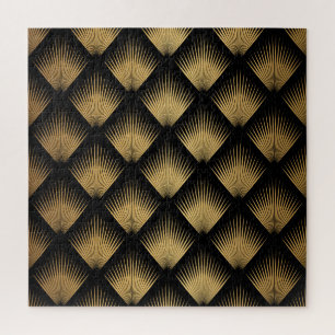 Puzzle Art Deco, patrón oro negro.