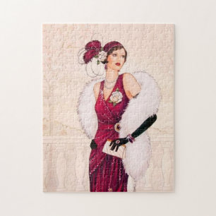Puzzle art deco retro vintage navidad