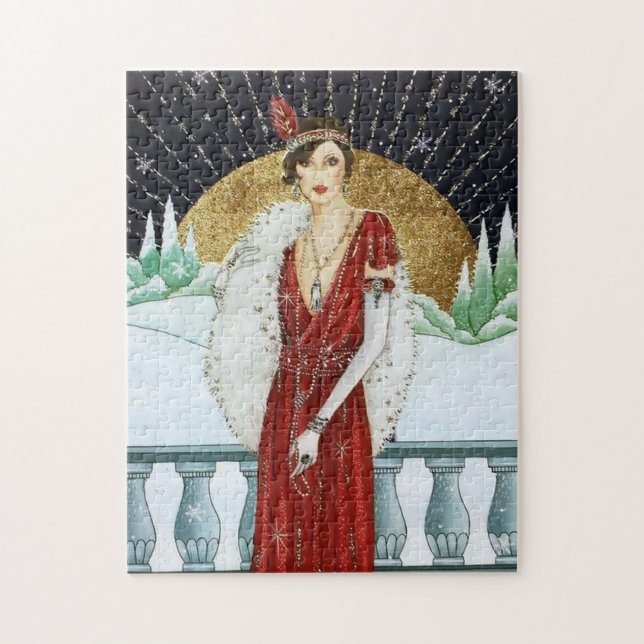 Puzzle art deco retro vintage navidad (Vertical)