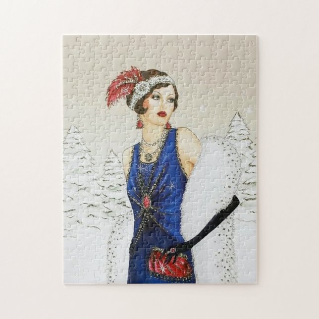 Puzzle art deco retro vintage navidad (Vertical)