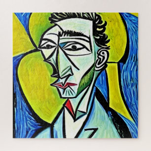 Puzzle ART MAN amarillo azul divertido arte irónico abstr
