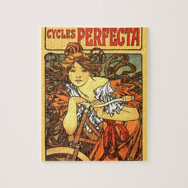 Puzzle Art Nouveau Bicycle Mucha Art (Vertical)