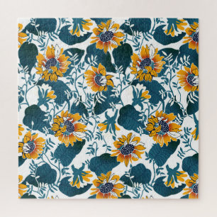 Puzzle Art Nouveau, estampado floral.