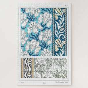 Puzzle Art Nouveau iris lily arte textil floral