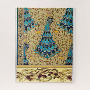 Puzzle Art nouveau peacock textil deco verneuil azul