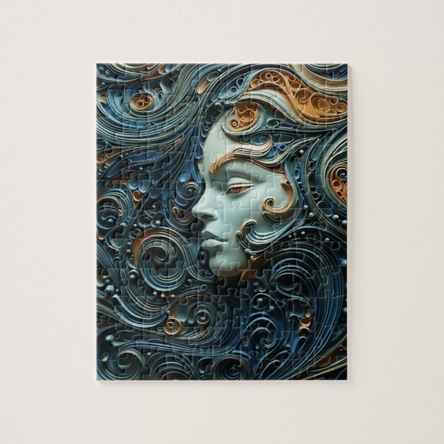 Puzzle Arte 3D de Moonlit Woman (Vertical)