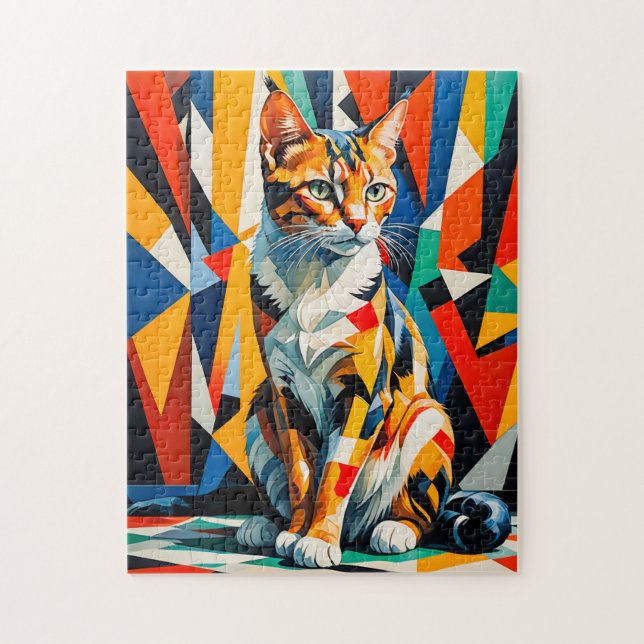 Puzzle Arte abstracto atrevido de gato (Vertical)