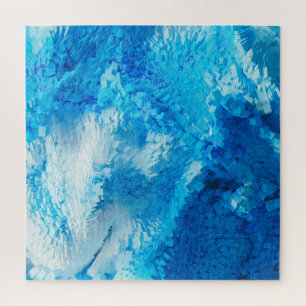Puzzle Arte abstracto con ángulo azul y blanco