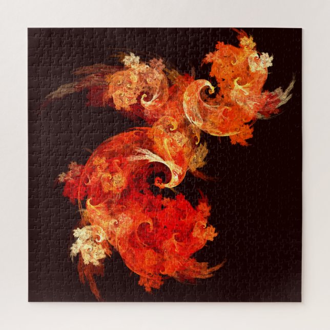 Puzzle Arte abstracto de aves de fuego bailando (Vertical)