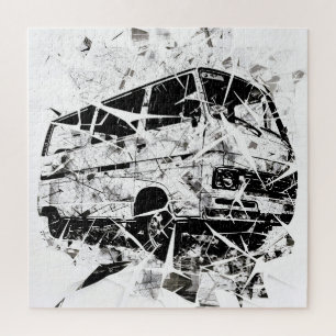 Puzzle Arte abstracto de calle urbana Furgoneta vintage d