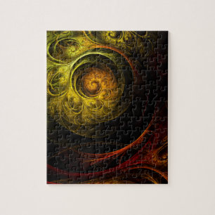 Puzzle Arte abstracto de color rojo floral de Sunrise