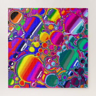 Puzzle Arte abstracto de explosión en arco iris